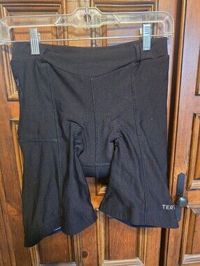 Terry Women’s M Black Padded Cycling Shorts Pull-On Stretch Athletic Fit